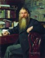 Retrato del historiador y arqueólogo Ivan Egorovich Zabelin 1877 Ilya Repin